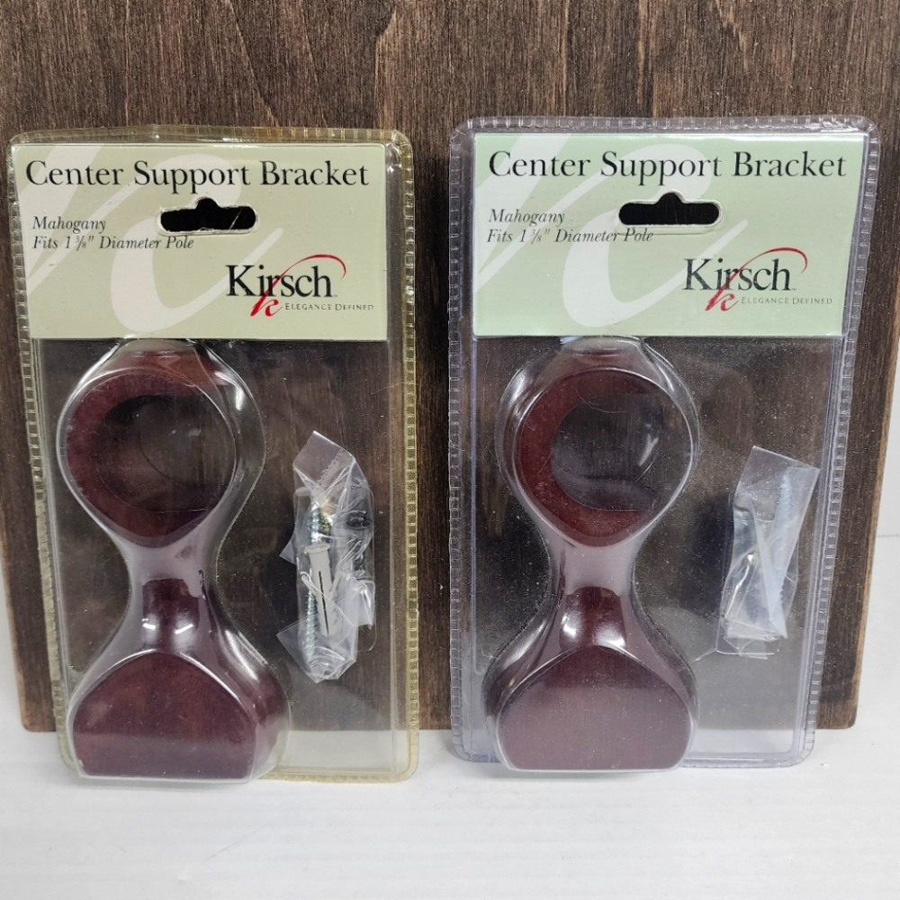 VTG Kirsch NEW Mahogany Center Support Brackets Set of 2